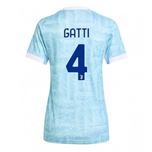 Juventus Federico Gatti #4 Jalkapallovaatteet Naisten Vieraspaita 2025-26 Lyhythihainen